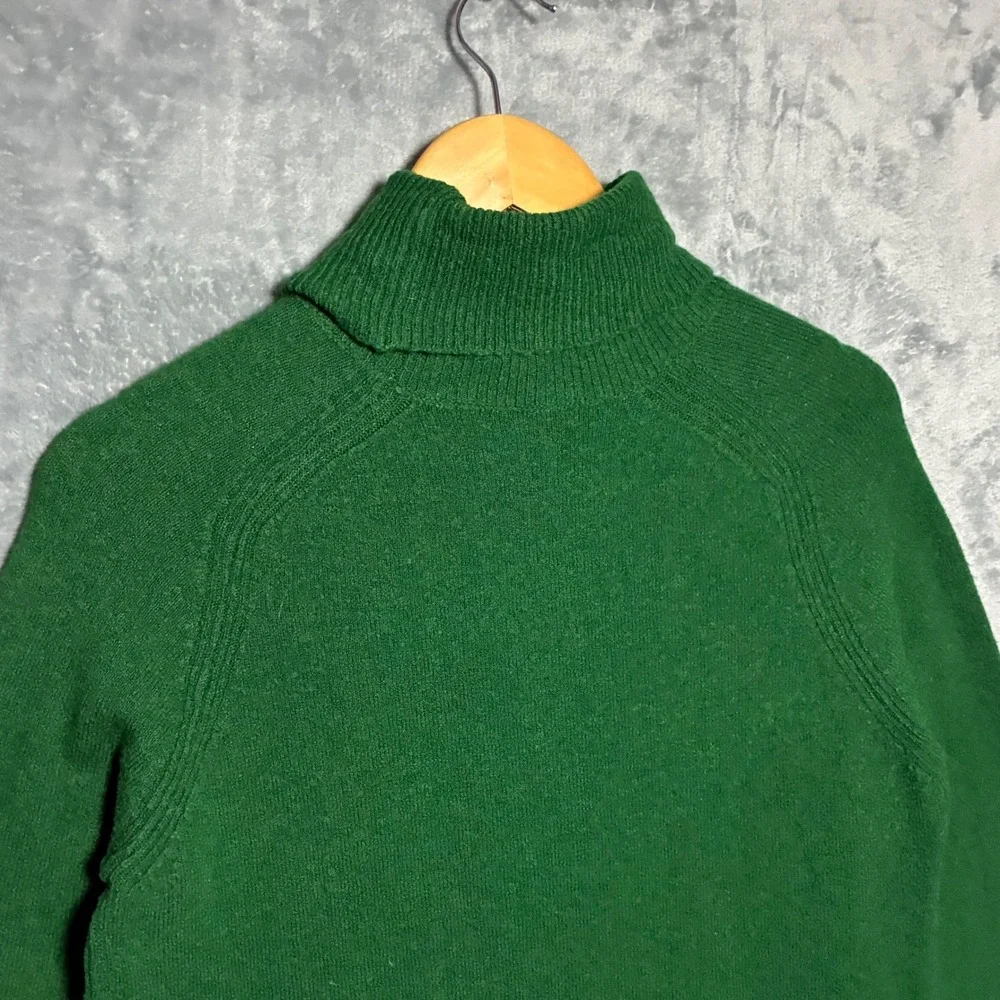 J. Crew Wool Alpaca Blend Turtleneck Sweater Dress Long Sleeve Women's S Green‎
